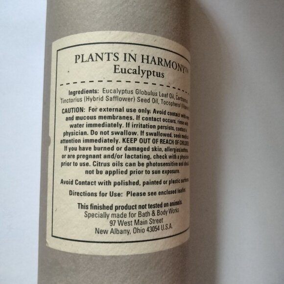 Bath Body Works Essential Oil Eucalyptus 1 Fl Oz Safflower Plants in Harmony - Picture 5 of 11